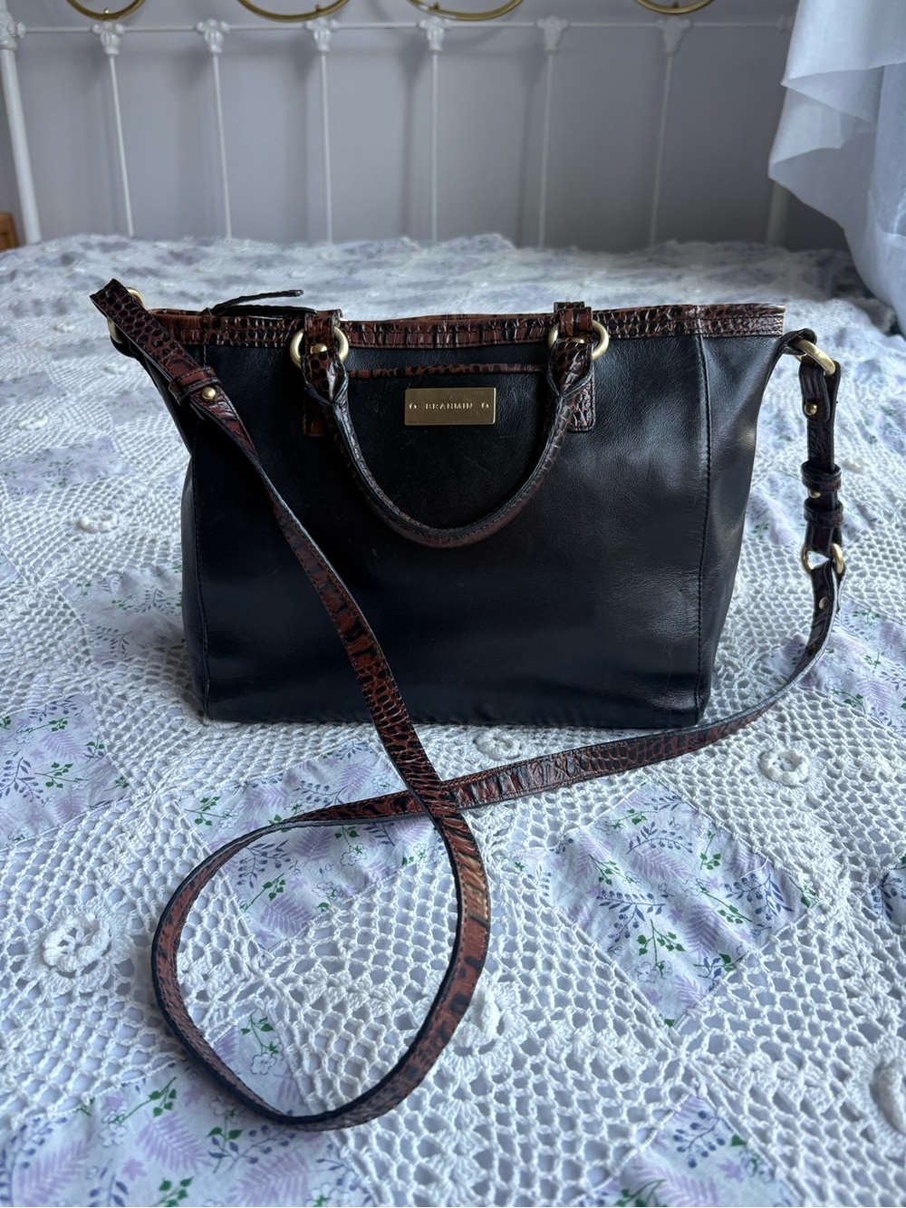Vintage Brahmin Mini Asher satchel
